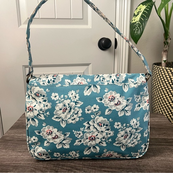 Cath Kidston Oil Cloth Flap Over Handbag Blue White Floral Single Strap Handbag - Picture 2 of 5
